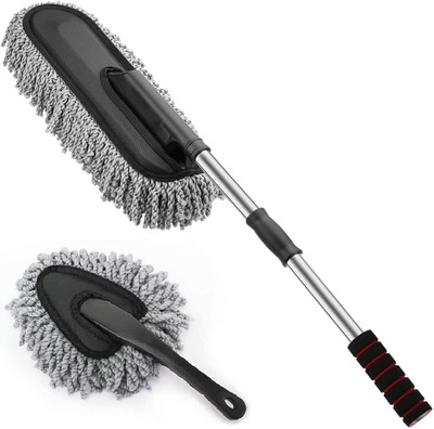 LOYZO Car Cleaning Microfiber Duster Brush with Extendable Handle Wet and Dry Duster Wet and Dry Duster Set(Pack of 2)