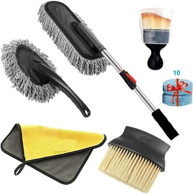 Holy Delight 6 PCS Microfiber Car Duster Kit, Wet and Dry Duster Set(Pack of 6)