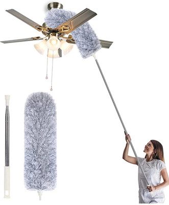 crockdile Flexible Duster for Fan Cleaning Mop with Long Rod | Spider Web Cleaner Stick Wet and Dry Duster