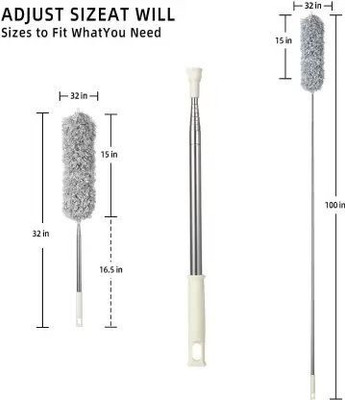 GAUMUK Microfiber Duster for Cleaning with Extension Pole or Mob Wet and Dry Duster