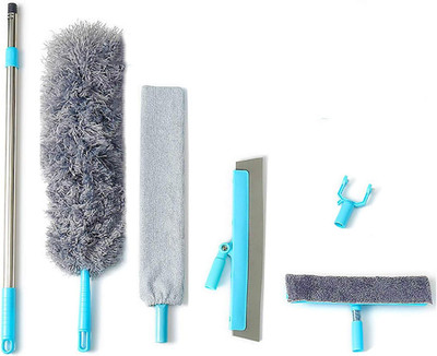 DOEASY 5 In 1 Telescopic Microfiber Dust Duster Cleaning Mop set Wet and Dry Duster Set