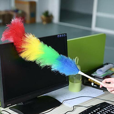 mapperz Feather Duster for Easy to Cleaning Multicolor Microfiber Duster Dry Duster