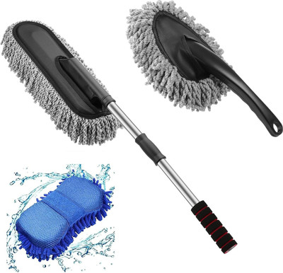 RBGIIT Microfiber Car Washing Sponge, Duster for Cleaning dusting of Car with Handle K0(3 x 33.33 ml)