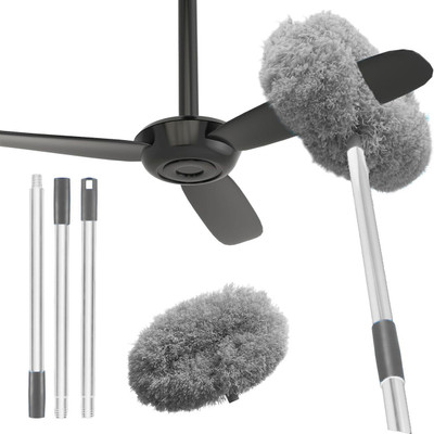 NIRVITTAL Fan Cleaner Brush with Long Rod Flexible Fan Cleaning Mop Wet and Dry Duster