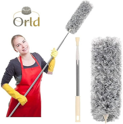 Orld Orld Microfiber Duster 100 inch Extension Pole with Cleaning Ceiling Fan Wet and Dry Duster Set