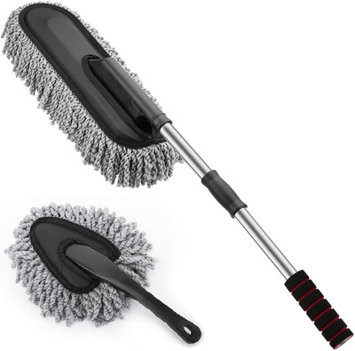 PAKOECART Car Microfiber Duster with Extendable Handle Wet and Dry Duster (Pack of 2) Wet and Dry Duster Set(Pack of 2)