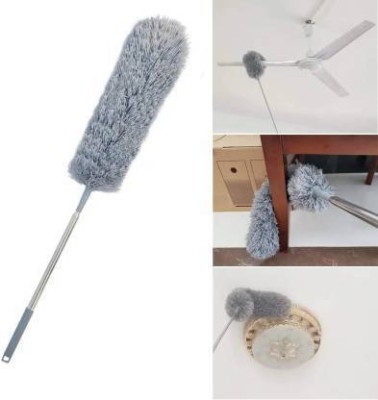 Kwee Zeen Fan Duster Telescopic Pole, Feather Duster with Bendable Head Expandable Handle Wet and Dry Duster