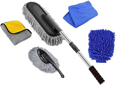 carfrill Microfiber Car Duster Extendable Handle Interior Exterior Multipurpose Brush Wet and Dry Duster Set(Pack of 2)