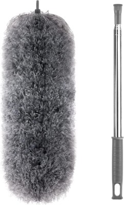 HM EVOTEK Microfiber Feather Duster, Telescoping Extension Pole, Long Handle for Home K3 Microfibre Wet and Dry Brush(Grey)