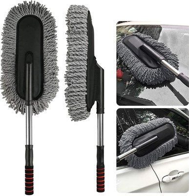 AutoGleam Microfiber Car Dust Cleaning Duster with Expandable Handle Wet and Dry Duster