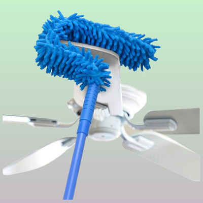 Voxon Compact Premium Microfiber Fan Cleaning Duster Brush with Extendable Rod Wet and Dry Duster