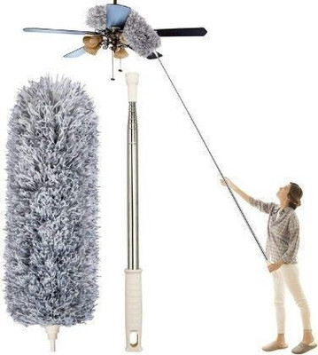 SRBK fashion 100-inch Telescopic Microfiber Duster - Flexible Bendable Head, Washable, Grip Wet and Dry Duster