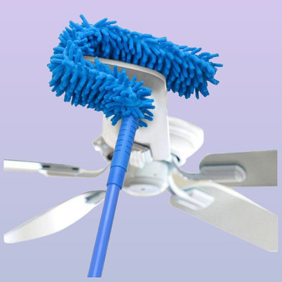 Fluyra Foldable Soft Microfiber Fan Brush with Long Rod Wet and Dry Duster