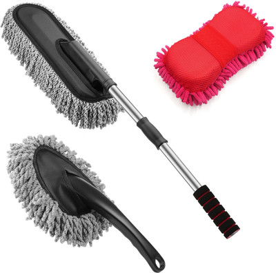 RBGIIT Car Cleaning Brush Adjustable Expandable Microfiber Car Duster & Sponge Brush K0(3 x 33.33 ml)