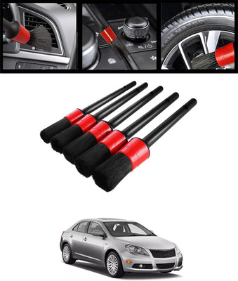AYW Universal Red/Black Set Of 5 Wet & Dry Detailing Car Interior Brush-163 Wet and Dry Duster Set