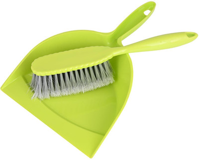 Zureni Dustpan and Brush for Versatile Cleaning with Long bristles & Sweep Perfect Plastic Dustpan(Multicolor)