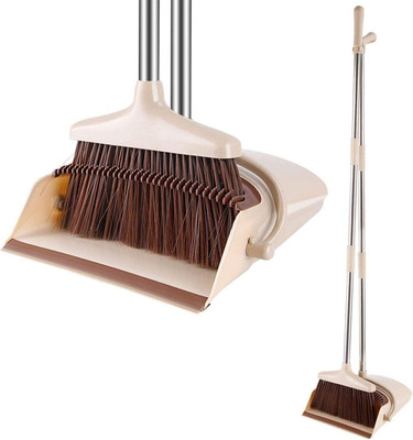 THEODORE Plastic Broom And Dustpan Treelen With Dust Pan With Long Handle Combo Set Plastic Dustpan(Beige) deal from flipkart