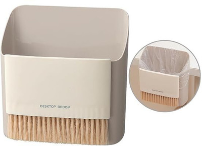 ZWEELAY Small Broom and Dustpan Set with Soft Bristles - Mini Hanging Trash Can Plastic Dustpan(Multicolor)
