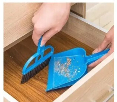 Deosons enterprises Small Size Dustpan with Brush for Multipurpose Cleaning Plastic Dustpan(Blue)