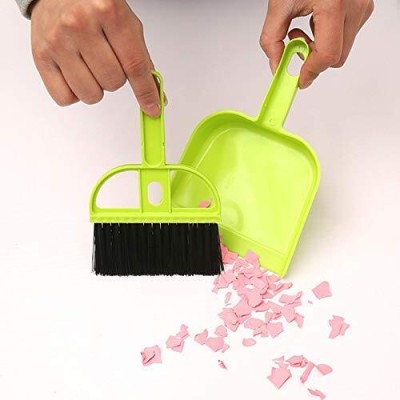 CRYZONE Mini Dust Pan Broom Brush Dustpan Set - Small Sweeper for Keyboard croners Plastic Dustpan(Multicolor)