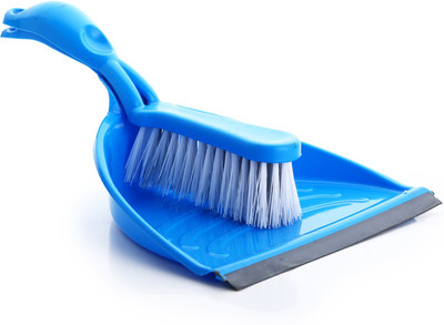 MADHULI Unbreakable Dustpan Set With Brush Dust Collector Pan Broom With Dust Pan Supadi Plastic Dustpan(Blue)