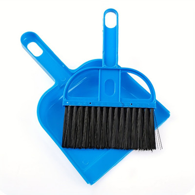 FOBHIYA Mini Dustpan Brush Set Desk Broom Cleaning Tool for Computer, Table, Car Plastic Dustpan(Blue)