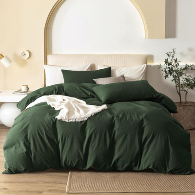 VIEWSTAR King Polycotton Duvet Cover(Dark Green)