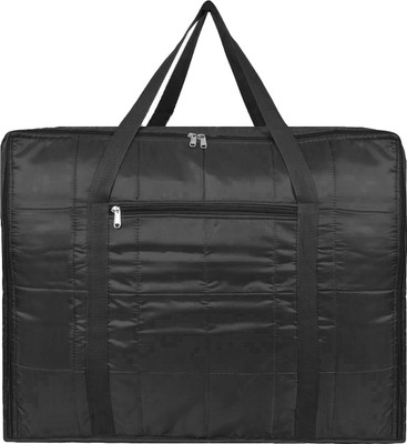 Ankit International Blanket cover/ Duvet Cover/ Quilt Cover Premium-Quality Double Blanket Cover Storage Bag For Wardrobe Organizer Blanket Storage bags-Big in size Solid Black Satin Duvet Cover Pack of 1(Black)