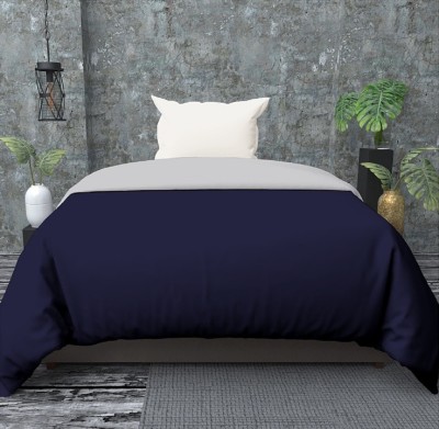 Divine Homes Single Polycotton Duvet Cover(Grey, Dark Blue)