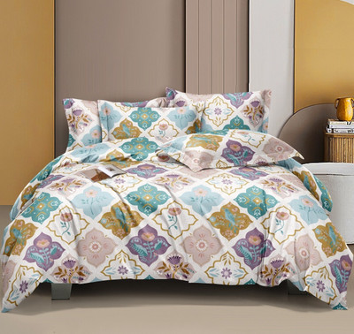 ketostics Cotton Floral Diwan Set(Multicolor)