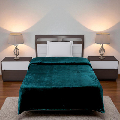 Crafteal Single Velvet Duvet Cover(Dark Green)