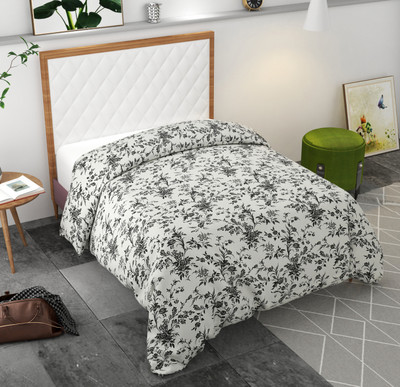 TURIYA Single Polycotton Duvet Cover(Black, White)
