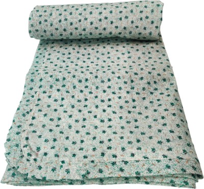 ANS Single Cotton Duvet Cover(Green, Multicolor)