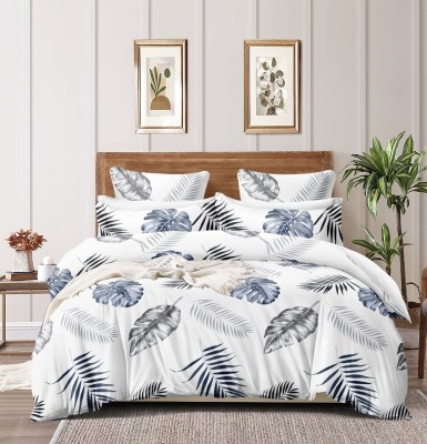 SLAZIE Double, King Cotton Duvet Cover(Blue, White, Grey)