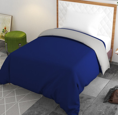 Divine Homes Single Polycotton Duvet Cover(Grey, Dark Blue)