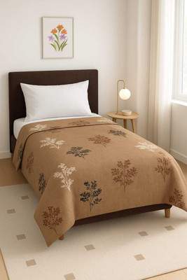 sidhi Single Cotton Duvet Cover(Brown, Beige)
