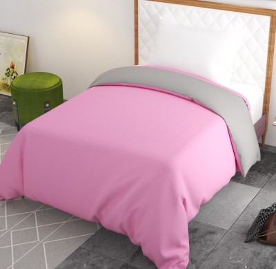 Divine Homes Single Polycotton Duvet Cover(Grey, Pink)