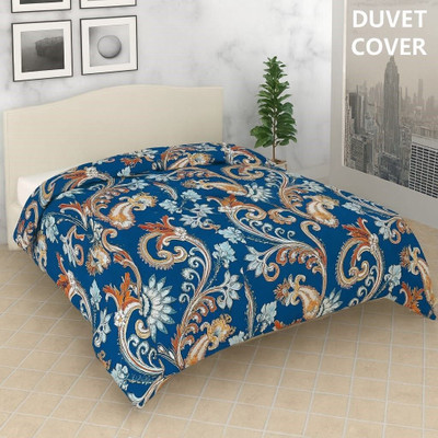 KURRY HOME FURNISHING Double Cotton Duvet Cover(Blue)
