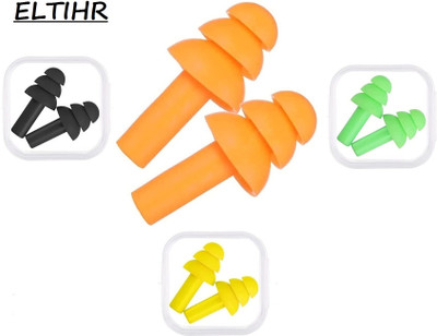 Eltihr 4 Pairs Multi Colour Soft Silicone Ear Plugs for Sleeping Noise Cancelling Ear Plug & Nose Clip(Multicolor)