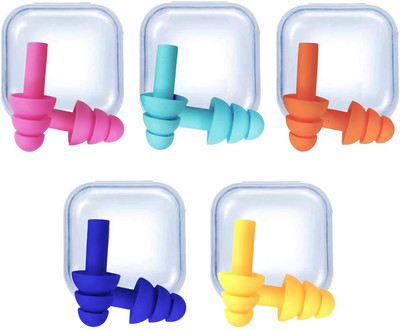 Koccido Earplugs 5 Pairs of Noise Reduction Ear Plugs, Suitable for Sleeping, Swimming Ear Plug(Multicolor)