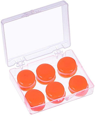 Augen Reusable Soft Silicone Waterproof Moldable Earplugs Noise Reduction for Sleeping Ear Plug(Orange)
