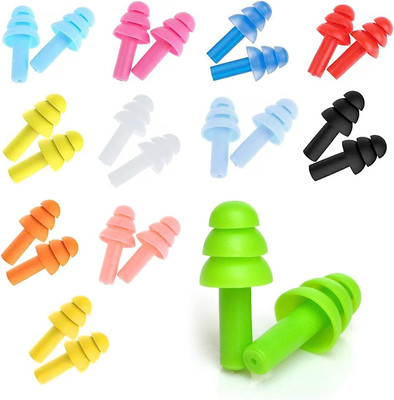 Scheibe 12 Pairs Ear Plugs Soft Silica Gel Noise Reduction-Random Color Ear Plug(Multicolor)