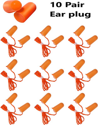 Koccido 10 Ear Plug Un-Corded, Extra Soft, Reusable Earbuds Noise Cancellation Ear Plug & Nose Clip(Orange)