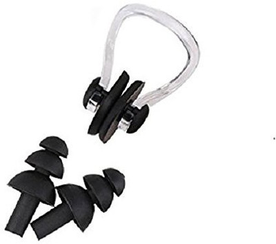 JRYU Silicon Swimming Ear Plug With Box AD26 Ear Plug & Nose Clip(Black)