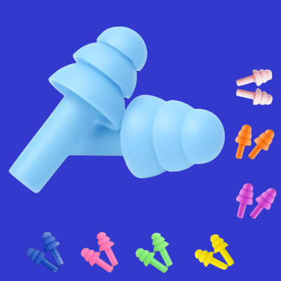 Naridream 4 Pairs Ear Plugs Soft Silica Gel Noise Reduction-Random Color (Multicolor)-w1 Ear Plug(Multicolor)