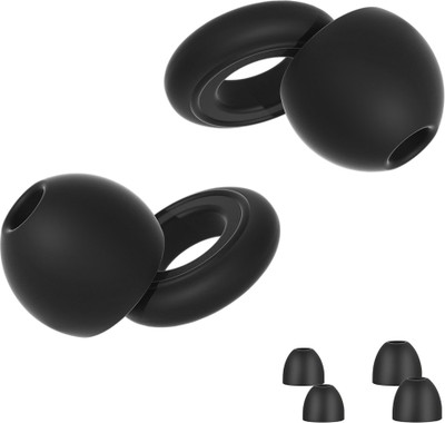 SERPLEX Noise Cancelling Ear Plugs for Sleeping Reusable Soft Silicone with Extra Tips Ear Plug(Black)
