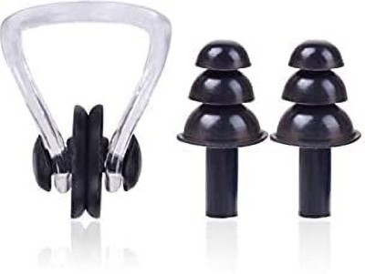 Swikaar Swimming Nose Clip and Ear Plugs with a Case Box 1pc Ear Plug & Nose Clip(Black)