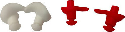 Silicon Earplugs Red & White 2 Pair Ear Plug(Red, White)