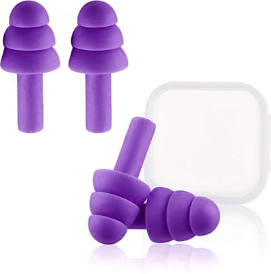 james 2 Pairs Silicone Reusable for Swimming Waterproof, Concert, Loud Noise Reducing Ear Plug(Purple)
