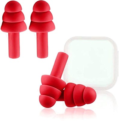 james Noise Cancelling Reusable Waterproof Silicon Earplug for Sleeping Ear Protection Ear Plug(Red)